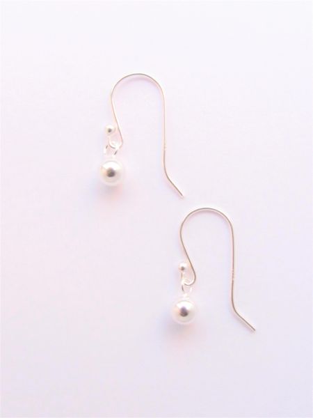 Minimalist Sterling Silver EARRINGS with earwires small sphere silver ball jewelry