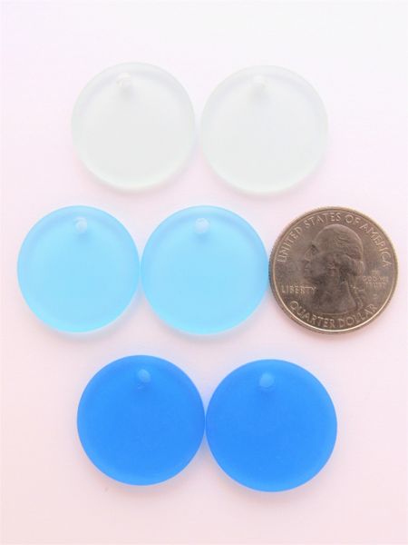 Bead Supplies Cultured Sea Glass PENDANTS 25mm U-Pick Assorted colors 6 pc Top Drilled Large Hole