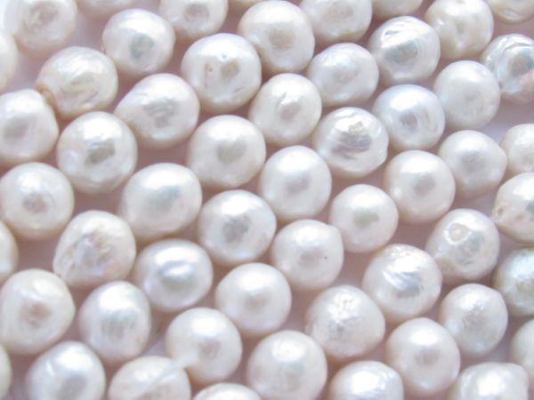 PEARLS Keshi Pearl BEADS 13-11mm Pear Round Antique White Graduated jewelry bead supply