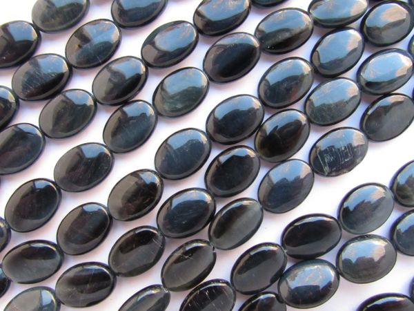 Blue TIGER'S EYE Beads 14x10mm oval natural flash gemstone