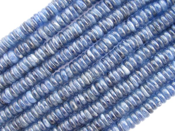 KYANITE BEAD SUPPLY 8mm Rondelle A Grade Natural Blue Gemstone for making jewelry