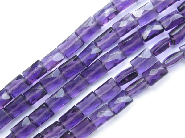 Jewelry making Supplies Purple Amethyst BEADS 7x10mm Faceted Rectangle strand