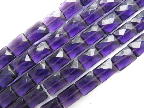 Jewelry Supplies Purple Amethyst BEADS 12x16mm Faceted Rectangle bead