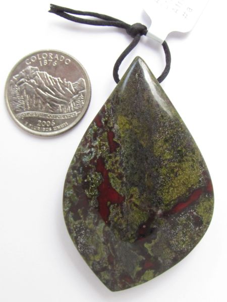 Jewelry making Supplies Jasper Gemstone PENDANT Dragon Blood Large Handcut A Grade 62x39mm Natural Large Hole