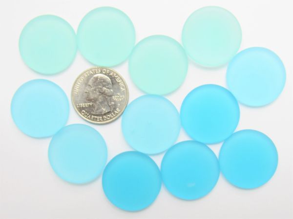 Jewelry making Supplies Cultured Sea Glass Cabachons 25mm Assorted Pillow Undrilled NOT Drilled