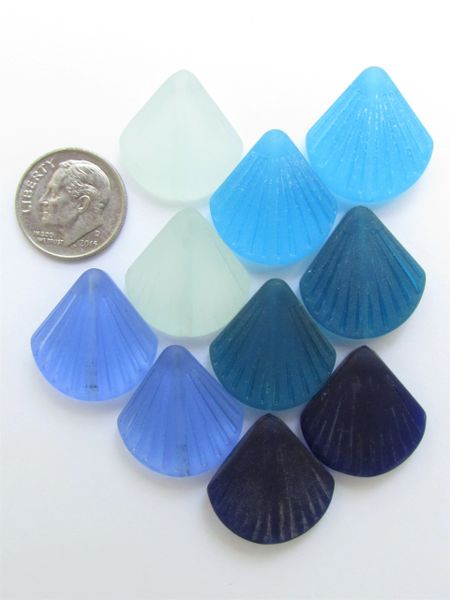 Bead Supplies Cultured Sea Glass BEADS 21x19mm flat shell beads for making jewelry
