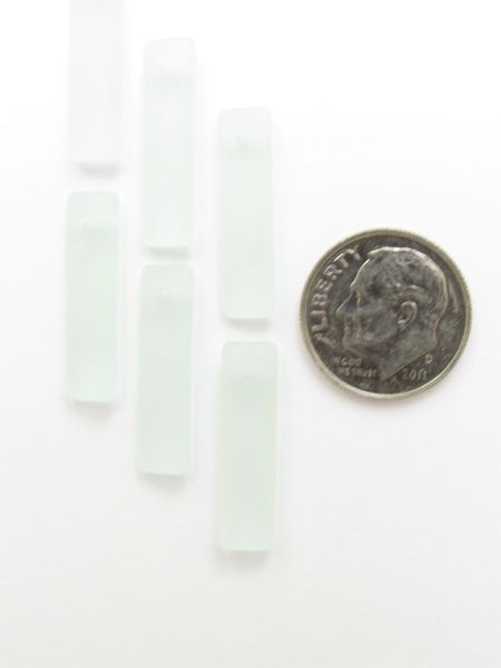 Bead Supply Cultured Sea Glass PENDANTS 22x6mm Baby Elongated Rectangle Great for making earrings