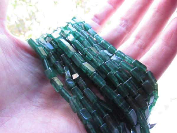 Natural GREEN AVENTURINE 8x5mm Square Tube Beads 14" Strand 50 pc Stone Gemstone