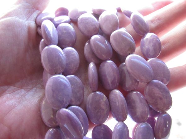 Bead Supply PHOSPHOSIDERITE BEADS 18x13mm Oval Natural Opaque Purple for making unique jewelry