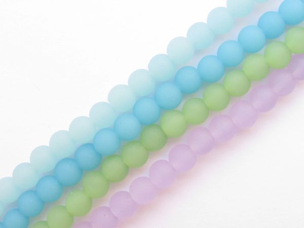 Bead Supply Cultured Sea Glass BEADS 6mm Round OPAQUE colors for making jewelry