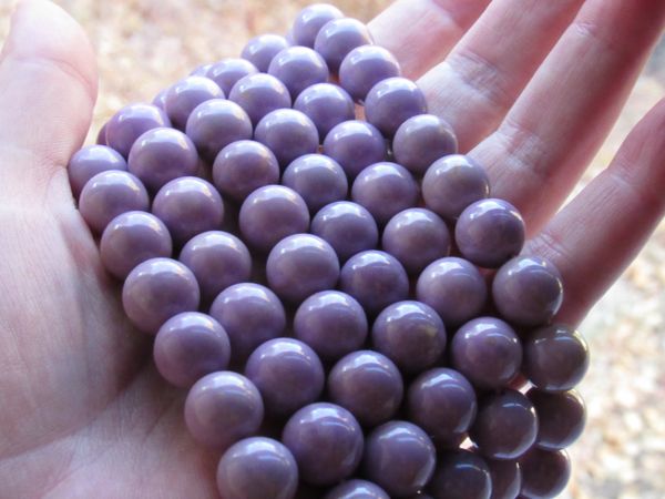PHOSPHOSIDERITE Beads 12mm Round Opaque Purple Gemstone Bead Supply for making unique jewelry