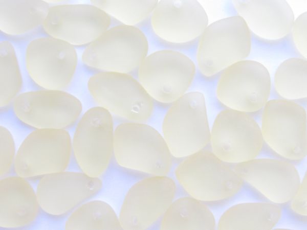 Bead Supply Cultured Sea Glass PENDANTS 15mm Lemon YELLOW drilled for making jewelry