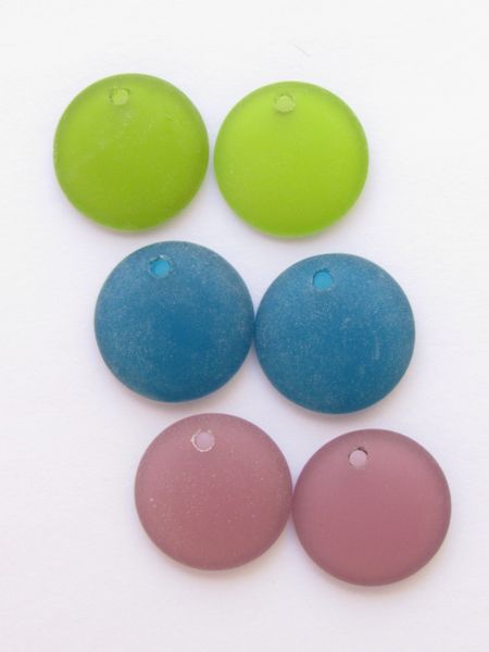 BEAD Supply Cultured Sea Glass Pendants 18mm assorted BOLD pairs Great for making earrings