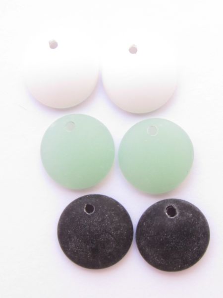 BEAD Supply Cultured Sea Glass Pendants 18mm assorted OPAQUE pairs Great for making earrings