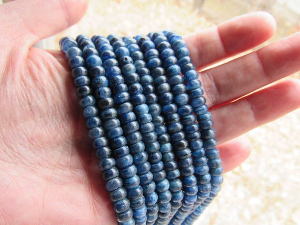 KYANITE BEADS 7x4mm Rondelle bead A Grade Natural Blue Gemstone making jewelry designer bead supply