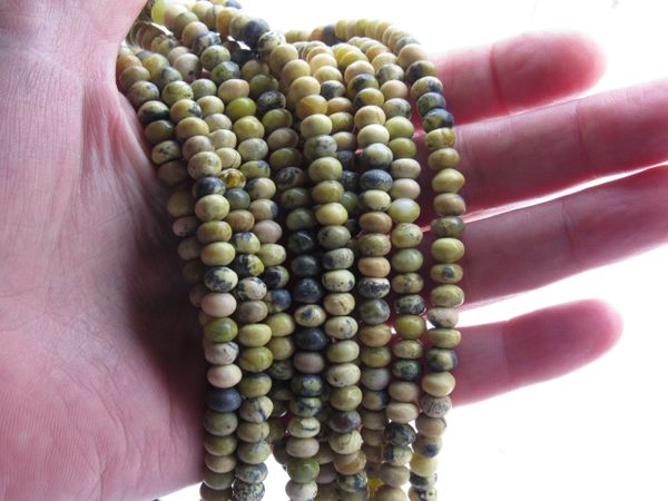 Yellow Turquoise BEADS 6x4mm Rondelles Gemstone beads for making jewelry