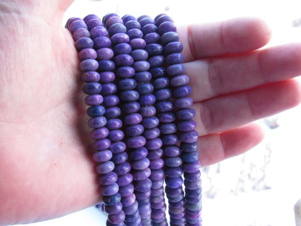 AGATE BEADS 8mm Rondelles Dyed Purple Gemstone quality bead supply making jewelry