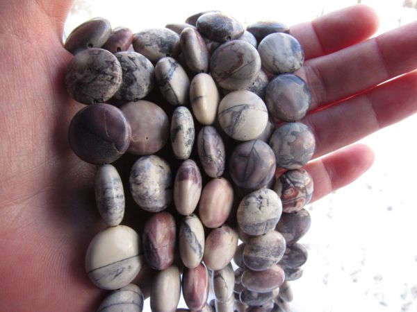 Porcelain Jasper BEADS Bead SUPPLY 16mm Puffed Coin multicolor gemstone strand for making jewelry
