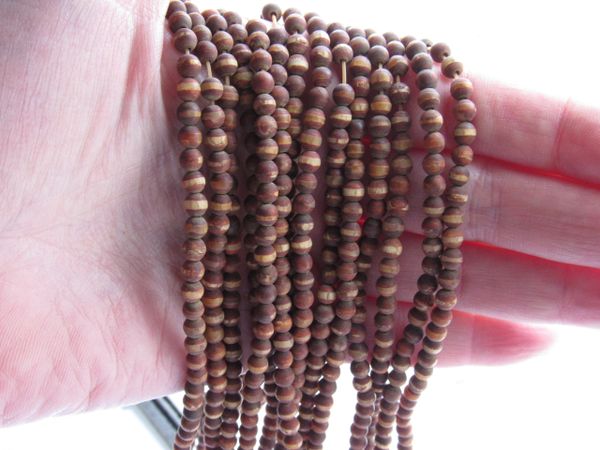 bead supply Genuine Agate 4mm Round BEADS Tibet Earth tone banded gemstone drilled for making jewelry