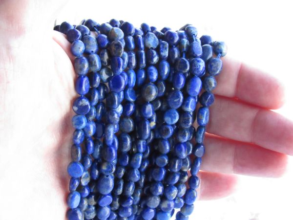 Natural LAPIS Lazuli BEADS 10-6 x 5-4.5mm Freeform Nugget bulk bead strands for making jewelry