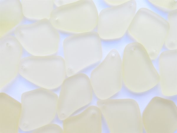 Bead Supplies Cultured Sea Glass PENDANTS 1" Lemon Yellow Top Drilled for making jewelry