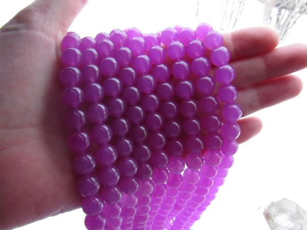 Chalcedony BEADS AAA Grade Round Purple 10mm 15.5" Strand Quality Gemstone Strands