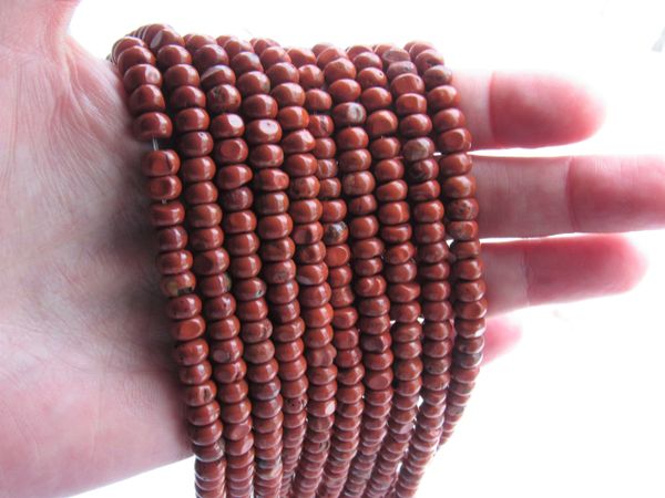 Red JASPER BEADS 7x4mm rondelle Natural Gemstone bead supply for making jewelry