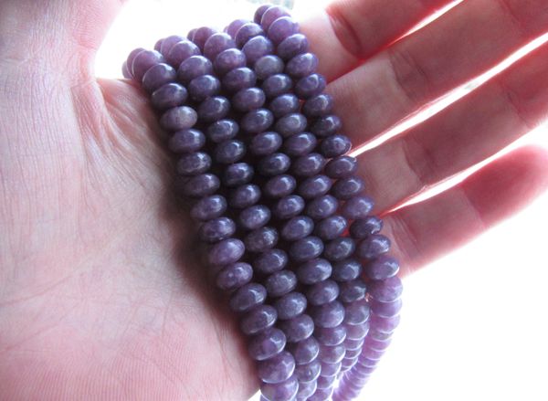 Bead Supply Purple Lepidolite Beads 8mm roundelle natural lilac purple gemstone for making jewelry