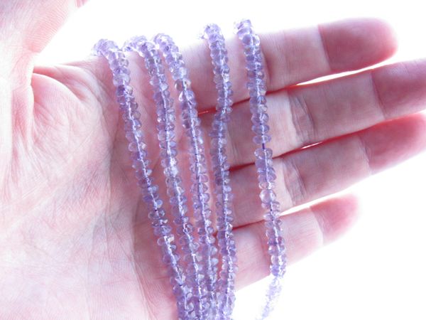 Purple Amethyst BEADS 5mm Faceted Rondelle bead supply for making jewelry