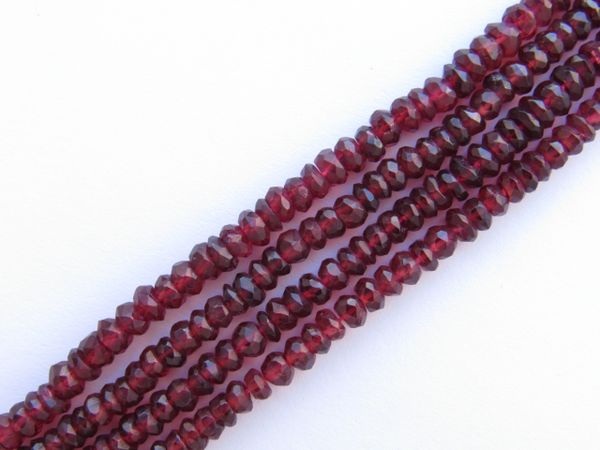 Natural GARNET Rondelle BEADS 5mm Faceted natural red gemstone bead supply for making jewelry