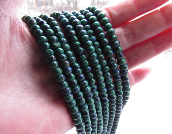 Bead Supply Azurite Malachite BEADS 6mm Rondelles Blue & Green Gemstone smooth polished for making jewelry