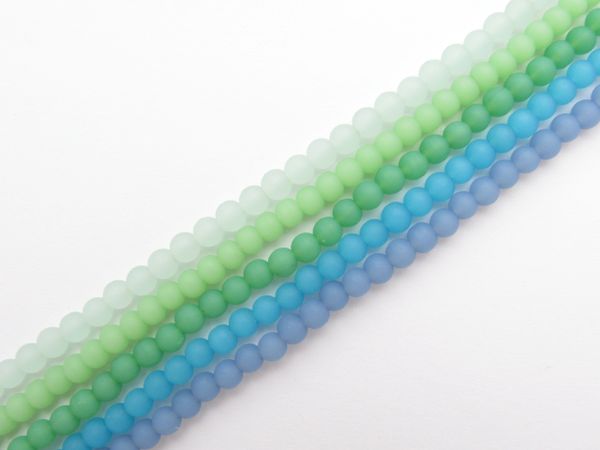 Cultured Sea Glass BEADS 4mm Round OPAQUE strands supplies for making jewelry