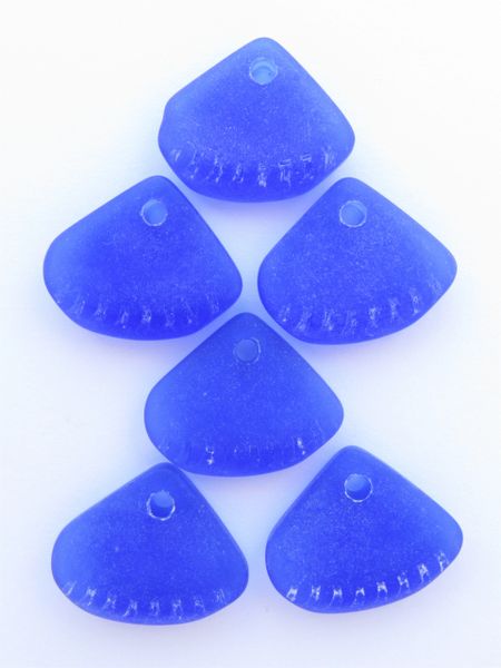 Frosted Glass Cultured Bottle Glass PENDANTS 24x20mm Royal Cobalt BLUE pendant bead supply