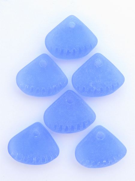Frosted Glass Cultured Bottle Glass PENDANTS 24x20mm Light Sapphire Cornflower BLUE pendant bead supply
