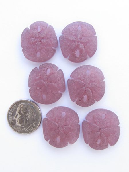 Frosted Glass SAND DOLLAR PENDANTS 21x19mm Medium Amethyst supplies for making jewelry