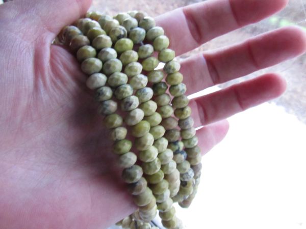 bead supply Yellow Turquoise BEADS 8x5mm Faceted Rondelle Strand for making jewelry