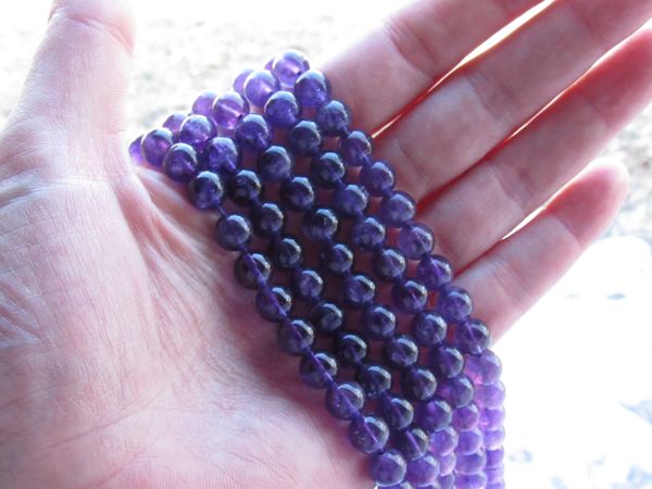 A Grade Purple Amethyst BEADS 8mm Round bead supply for making jewelry