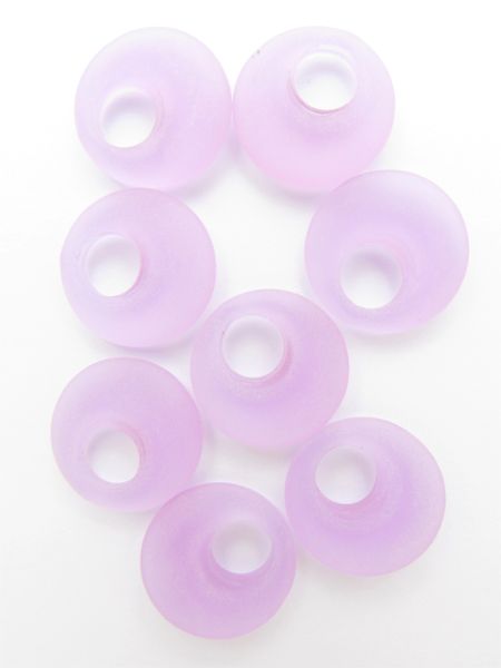 Frosted Glass Donut RING PENDANTS 20mm Periwinkle light purple bead supplies for making jewelry
