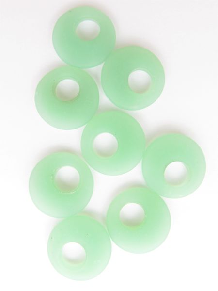 Opaque SEAFOAM GREEN Glass RING PENDANTS 20mm donut Rings bead supplies for making jewelry