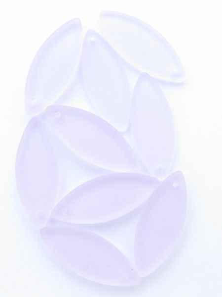 8 pc Cultured Sea Glass PENDANTS Marquise 33x13mm BLOSSOM PINK frosted Top Drilled bead supply for making jewelry