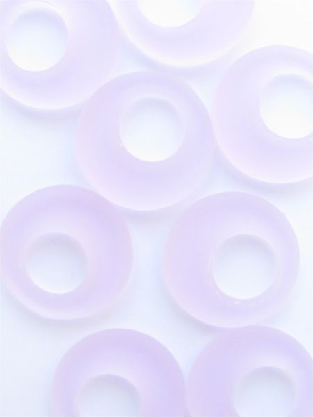 Cultured Sea Glass RING PENDANTS 28mm Blossom PINK frosted Rings bead supply for making jewelry