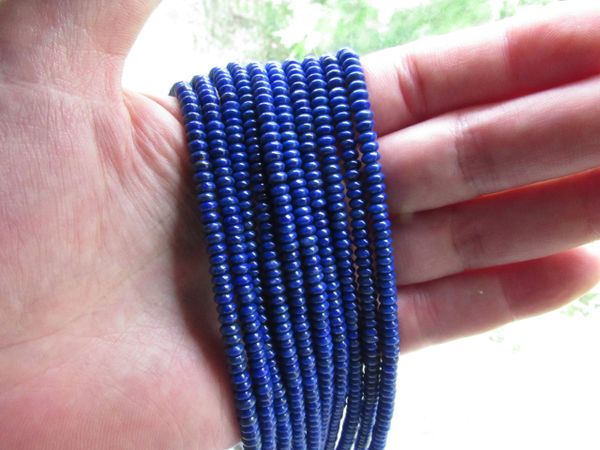 AB+ Grade Lapis Lazuli BEADS 4x2mm Natural Blue bead supply for making jewelry