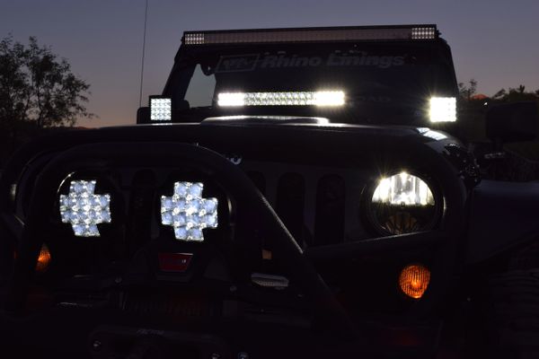 RIGID Trucklite 7 LED Round Head Lamp Kit for 76-17 Jeep CJ