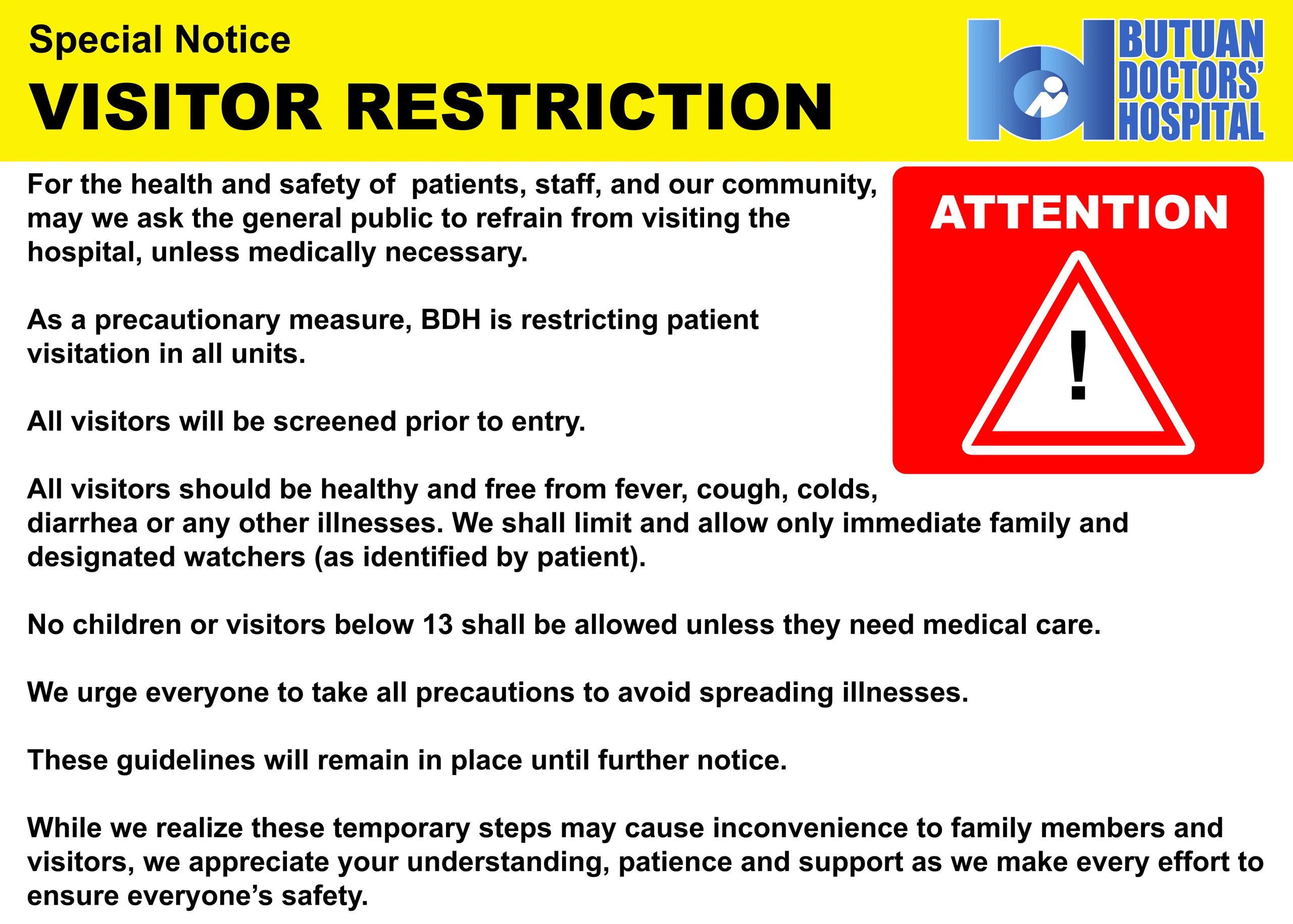 NCOV19 Advisory to the public