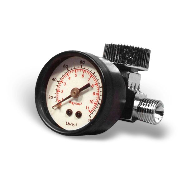 Buy Air compressor pressure regulator 1/4 mini pressure gauge, double