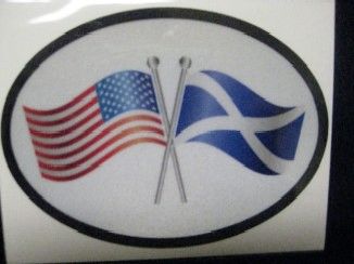 USA/St Andews Flag Decal and Bumper Sticker