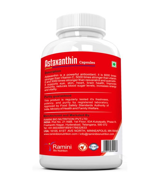 ASTAXANTHIN 4 mg 90 VEG CAPSULES dietary supplement, Nutritional