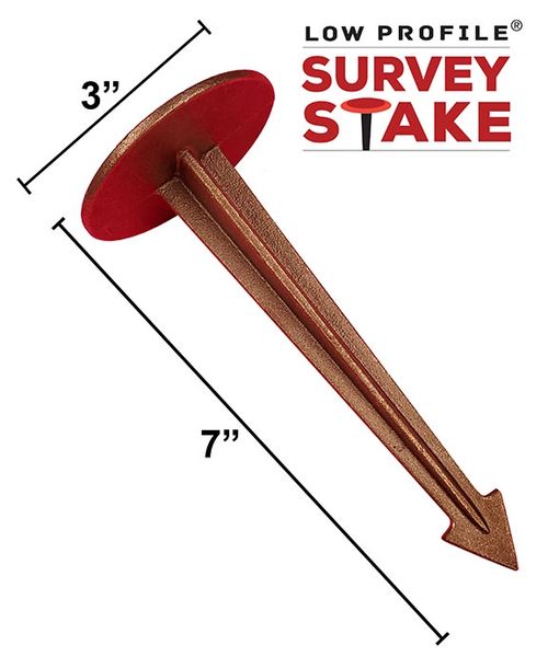 Low Profile Brass Survey Stakes - 2-Pack