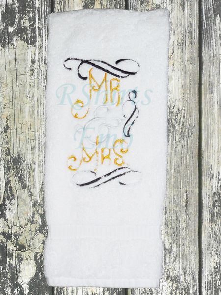 Swirls Mr. & Mrs. Hand Towel