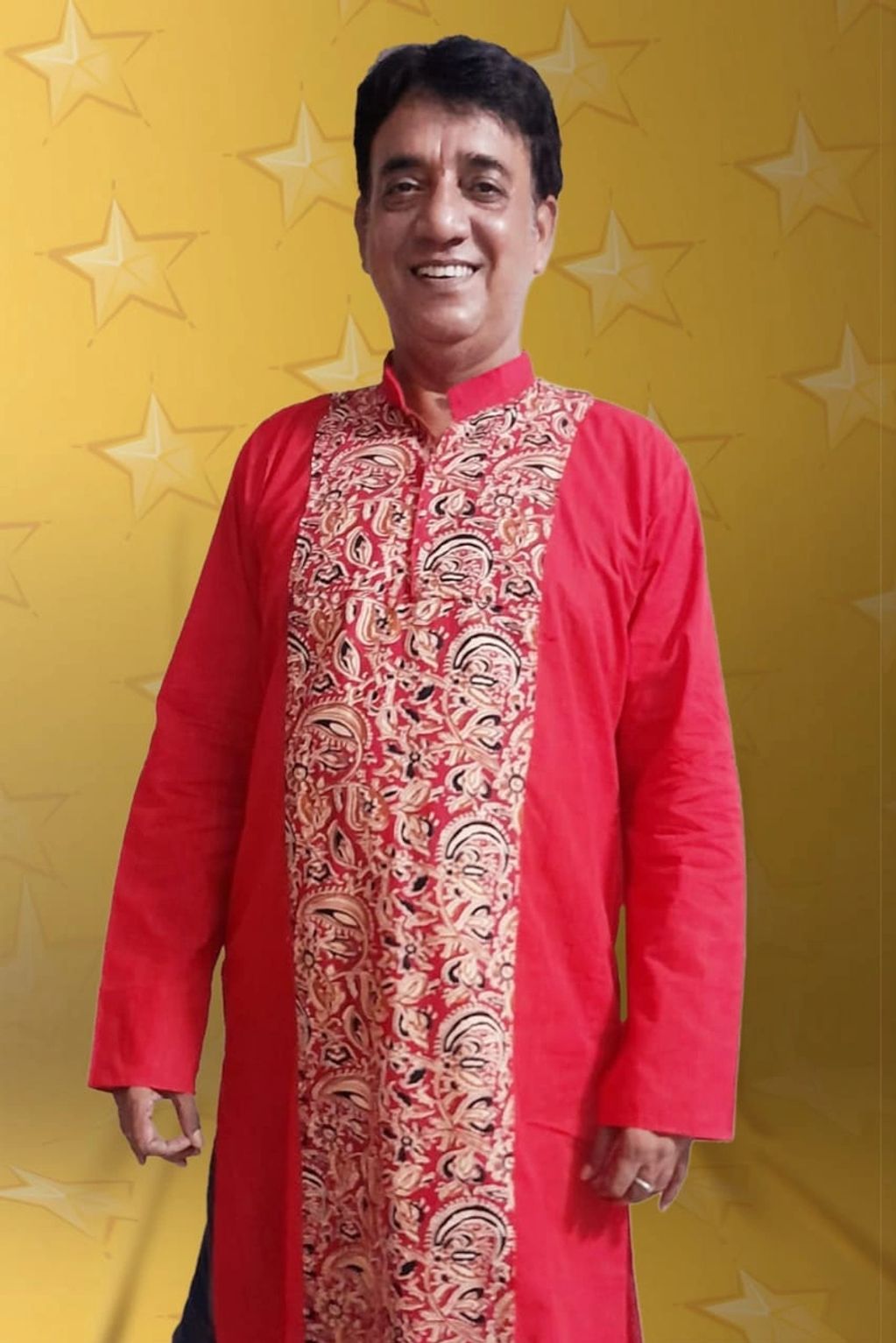 Red Kurta Applique Work